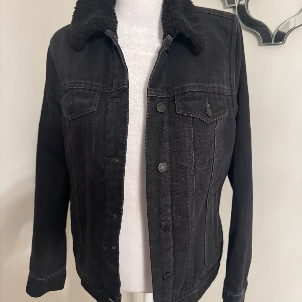 Old Navy Black Faux Fur Jacket